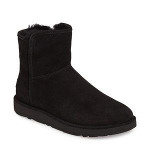 $220 UGG Abree II Genuine Sheepskin Mini suede winter black Boot 6 (SE11)